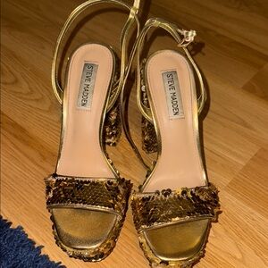 Steve Madden Gold Sequin Women's Sandals